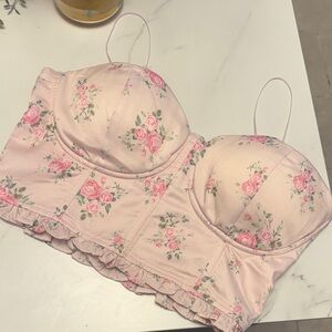 Altar'd State Pink Floral Crop Top